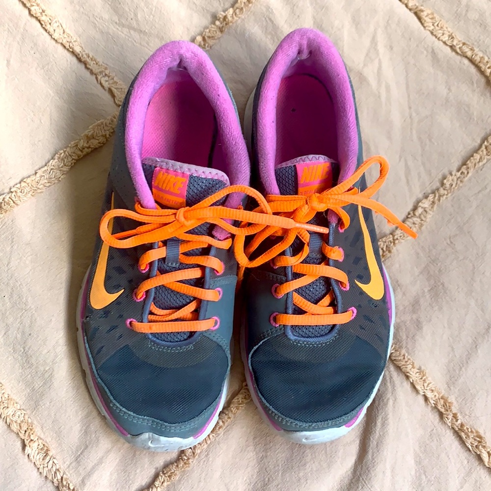 Nike tennis shoes- pink, orange, gray